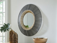Leasing Furniture - Ashley Furniture - Dallmen Mirror - Accent Mirror / Black/Gold Finish - A8010407