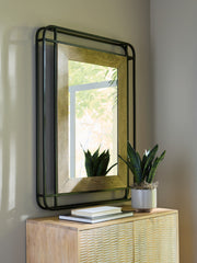 Leasing Furniture - Ashley Furniture - Beelman Mirror - Accent Mirror / Black/Brown - A8010409