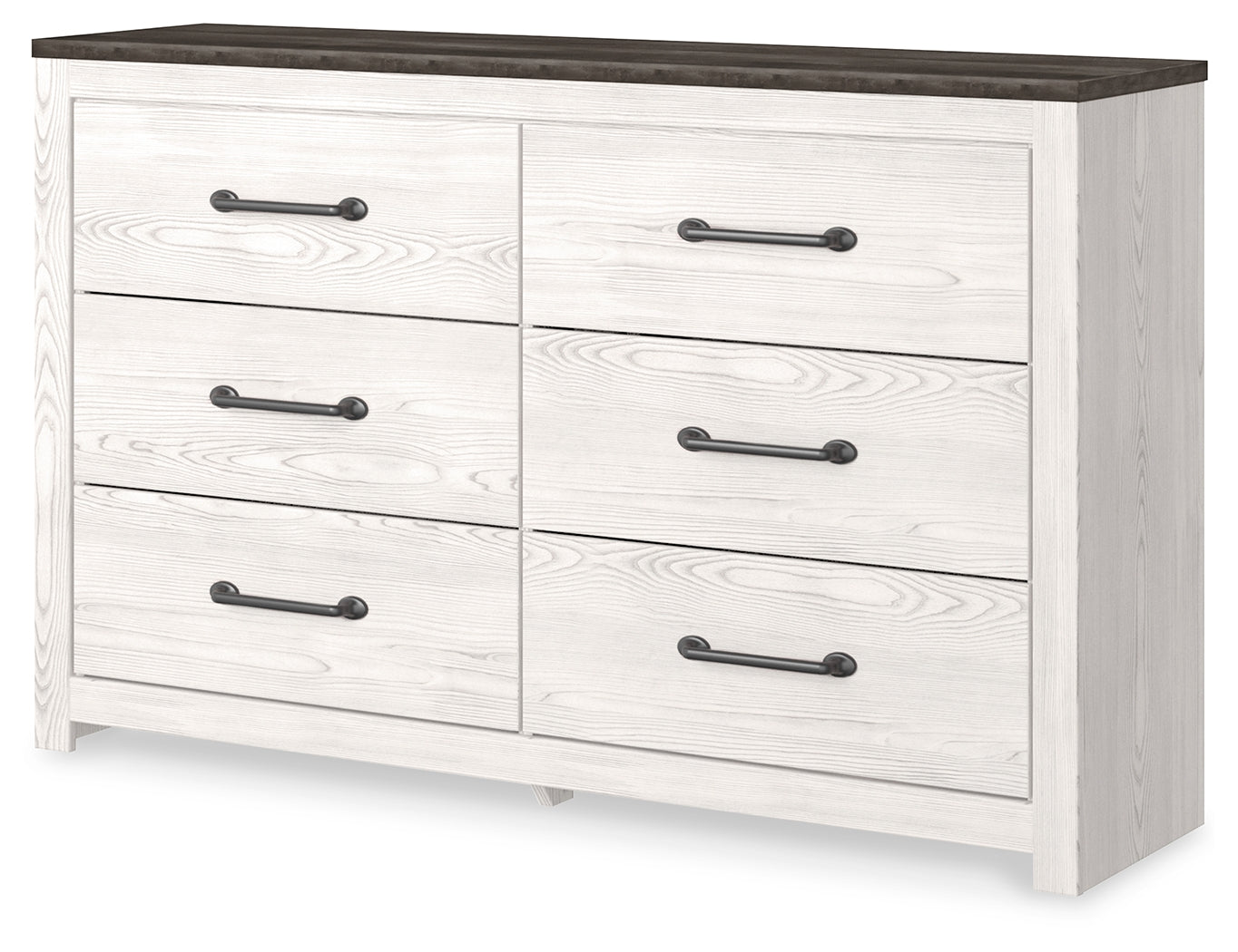 Leasing Furniture - Ashley Furniture - Gerridan Bedroom - Six Drawer Dresser / White/Gray - B1190-31
