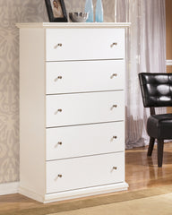 Leasing Furniture - Ashley Furniture - Bostwick Shoals Bedroom - Dresser and Mirror / White - B139B40