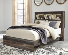 Leasing Furniture - Ashley Furniture - Drystan Bedroom - King Bookcase Bed with 2 Storage Drawers / Multi - B211B27