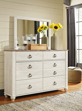 Leasing Furniture - Ashley Furniture - Willowton Bedroom - California King Panel Bed / Whitewash - B267B28