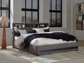 Leasing Furniture - Ashley Furniture - Verishaw Bedroom - King Upholstered Bed / Gray - PCB2721B21