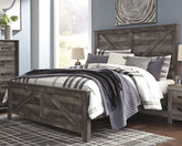 Leasing Furniture - Ashley Furniture - Wynnlow Bedroom - Queen Upholstered Poster Bed / Gray - B440B7