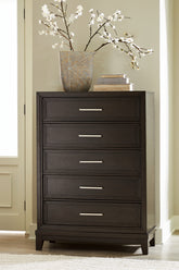 Leasing Furniture - Ashley Furniture - Neymorton Bedroom - California King Upholstered Panel Bed / Dark Grayish Brown - B618B5