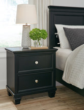 Leasing Furniture - Ashley Furniture - Lanolee Bedroom - Queen Panel Storage Bed / Black - B687B17