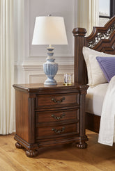 Leasing Furniture - Ashley Furniture - Lavinton Bedroom - King Poster Bed / Brown - B764B9