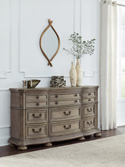 Leasing Furniture - Ashley Furniture - Ardenfield Bedroom - Dresser and Mirror / Light Brown - B944B1