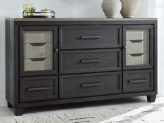 Leasing Furniture - Ashley Furniture - Foyland Bedroom - Two Drawer Night Stand / Black/Brown - B989-92