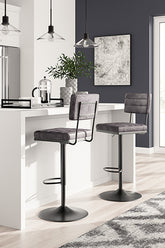 Leasing Furniture - Ashley Furniture - Strumford Dining Room - Bar Height Bar Stool (Set of 2) / Gray/Black - D119-630X2