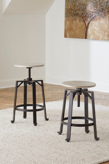 Leasing Furniture - Ashley Furniture - Karisslyn Dining Room - Counter Height Stool (Set of 2) / Whitewash/Black - D336-024X2