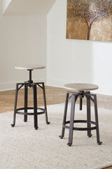 Leasing Furniture - Ashley Furniture - Karisslyn Dining Room - Counter Height Stool (Set of 2) / Whitewash/Black - D336-024X2