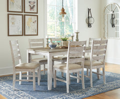 Leasing Furniture - Ashley Furniture - Skempton Dining Room - RECT DRM Counter TBL Set(7/CN) / White/Light Brown - D394-423