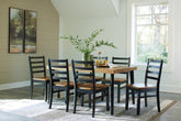 Leasing Furniture - Ashley Furniture - Blondon Dining Room - RECT DRM Table Set (7/CN) / Brown/Black - D413-425