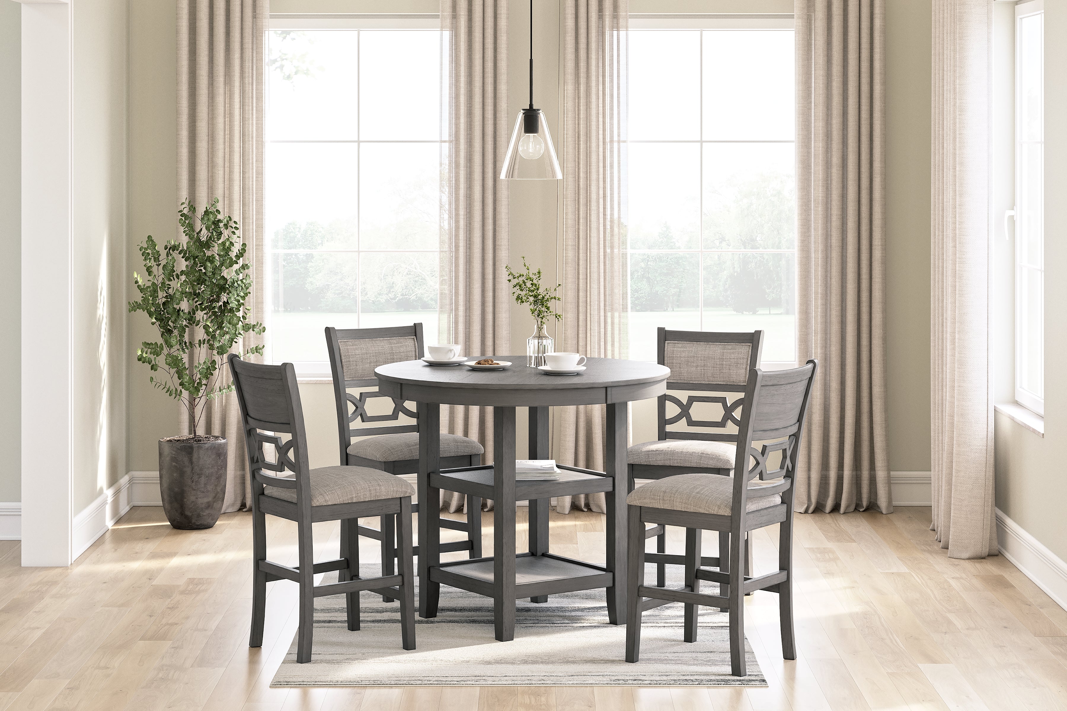 Leasing Furniture - Ashley Furniture - Wrenning Dining Room - Dining Room Table Set (6/CN) / Gray - D425-325
