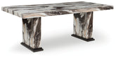 Leasing Furniture - Ashley Furniture - Jeshina Dining Table - Dining Table / Dark Brown/Beige - PCD581D4