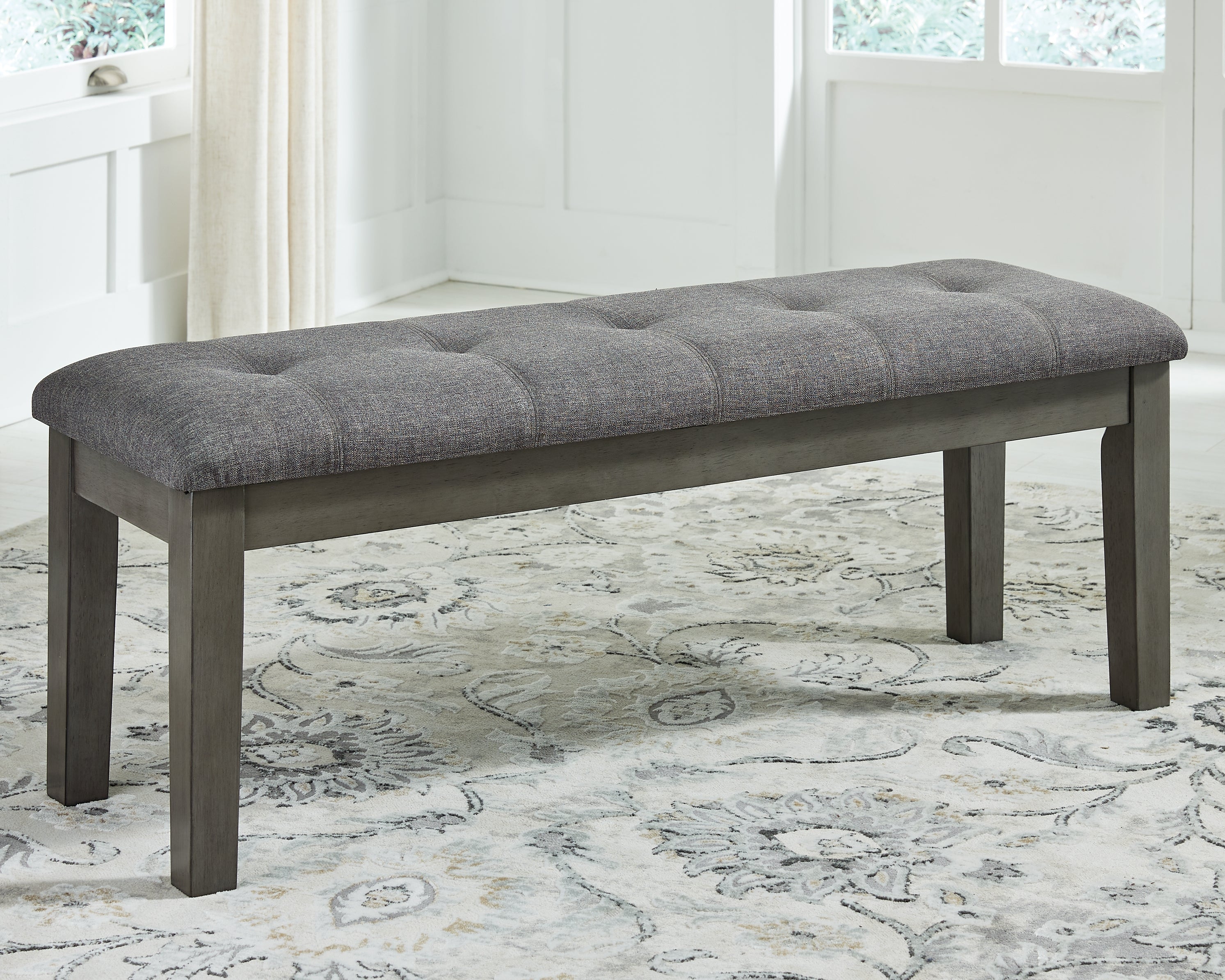 Leasing Furniture - Ashley Furniture - Hallanden Dining Room - Large UPH Dining Room Bench / Two-tone Gray / 50"W x 16"D x 19"H - D589-00