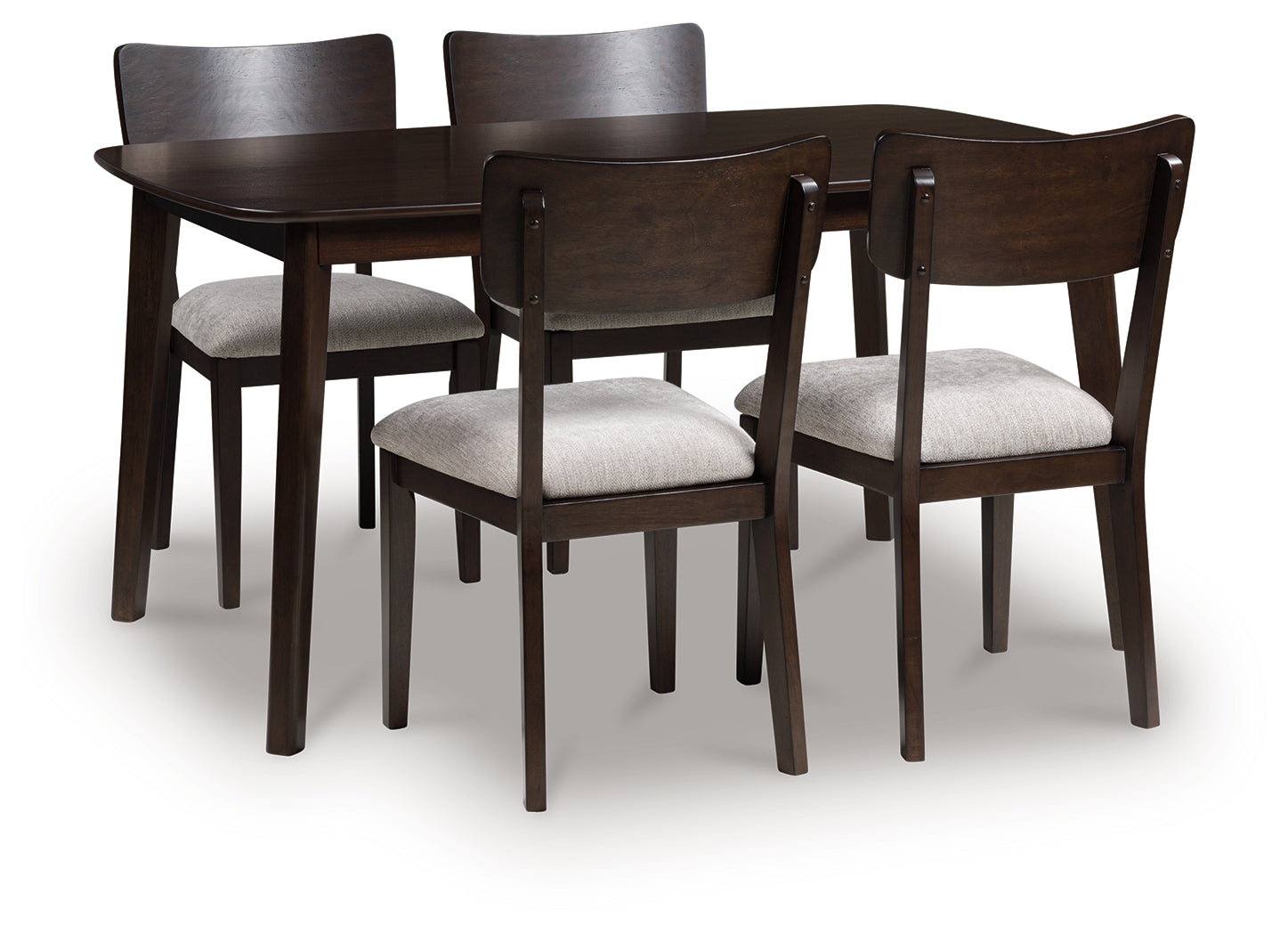 Leasing Furniture - Ashley Furniture - Mallenette Dining Table and 4 Chairs (Set of 5) - Dining Room Table Set (5/CN) / Merlot - PCD607-225