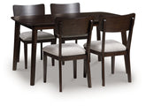 Leasing Furniture - Ashley Furniture - Mallenette Dining Table and 4 Chairs (Set of 5) - Dining Room Table Set (5/CN) / Merlot - PCD607-225