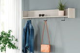 Leasing Furniture - Ashley Furniture - Socalle Wall Decor - Wall Mounted Coat Rack w/Shelf / Light Natural - EA1864-151