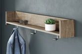 Leasing Furniture - Ashley Furniture - Oliah Wall Decor - Wall Mounted Coat Rack w/Shelf / Natural - EA2270-151