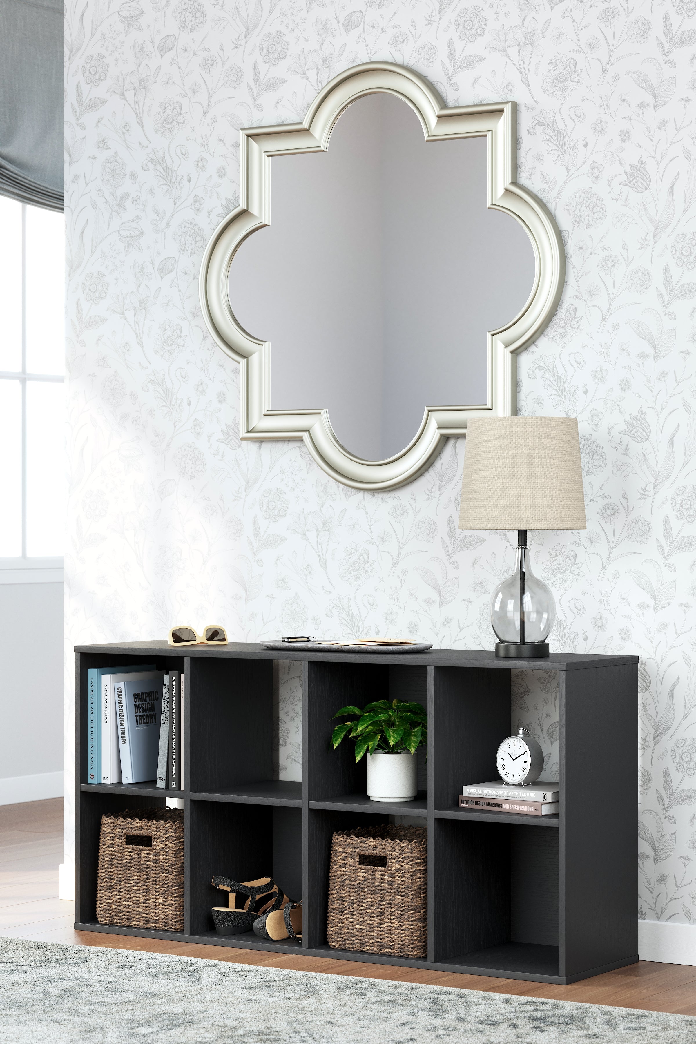 Leasing Furniture - Ashley Furniture - Langdrew Eight Cube Organizer - Eight Cube Organizer / Black - EA4957-4X2