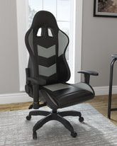 Leasing Furniture - Ashley Furniture - Lynxtyn Desk Chair - Home Office Swivel Desk Chair / Black/Gray - H400-09A