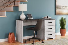 Leasing Furniture - Ashley Furniture - Shawburn Office Desk - Home Office Desk / White/Dark Charcoal Gray - H4121-34