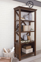 Leasing Furniture - Ashley Furniture - Baldridge Bookcase - Large Bookcase / Rustic Brown - H675-17