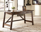 Leasing Furniture - Ashley Furniture - Baldridge Office Desk - Home Office Large Leg Desk / Rustic Brown - H675-44