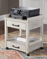 Leasing Furniture - Ashley Furniture - Carynhurst Printer Stand - Printer Stand / Whitewash - H755-11