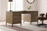 Leasing Furniture - Ashley Furniture - Roanhowe Office Desk - Home Office Desk / Brown - H769-21