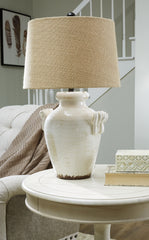 Leasing Furniture - Ashley Furniture - Emelda Lighting - Table Lamp (Set of 2) / Cream - L100664X2