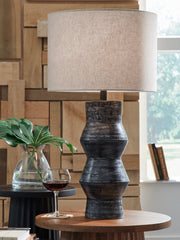 Leasing Furniture - Ashley Furniture - Kerbert Lighting - 2-Piece Lamp Set / Distressed Black - L100824X2