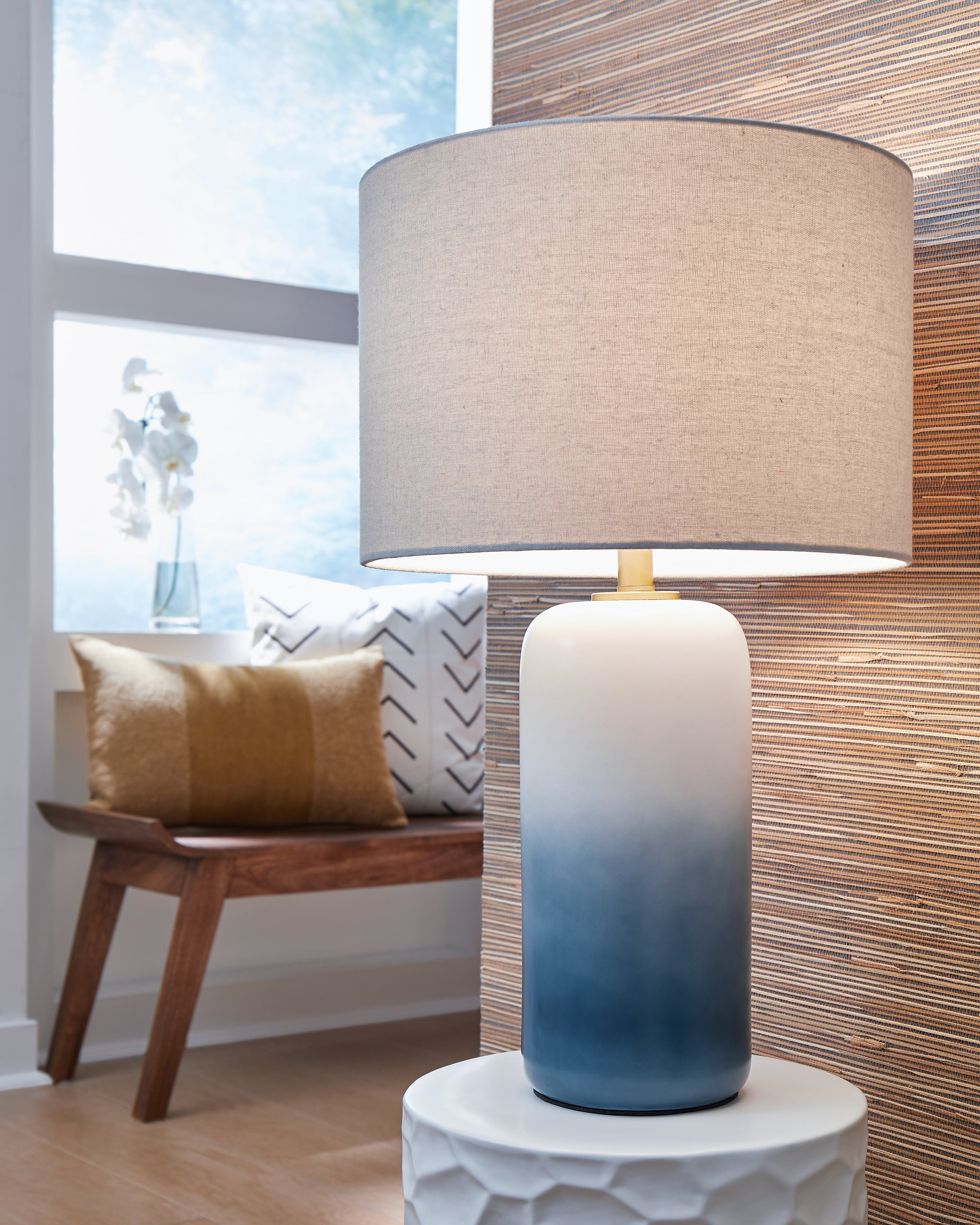 Leasing Furniture - Ashley Furniture - Lemrich Lighting - Table Lamp (Set of 2) / White/Teal - L123874X2