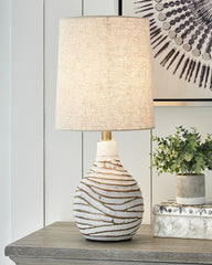 Leasing Furniture - Ashley Furniture - Aleela Lighting - Table Lamp (Set of 2) / White/Gold Finish - L204194X2
