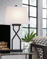 Leasing Furniture - Ashley Furniture - Brookthrone Lighting - Metal Table Lamp (Set of 2) / Black - L204514