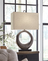 Leasing Furniture - Ashley Furniture - Saria Lighting - Table Lamp (Set of 2) / Antique Silver Finish - L207394X2