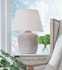 Leasing Furniture - Ashley Furniture - Danry Lighting - Table Lamp (Set of 2) / Distressed Cream - L207454X2