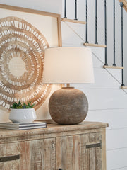 Leasing Furniture - Ashley Furniture - Neavesboro Lighting - 2-Piece Lamp Set / Antique Brown/White - L207484X2