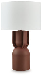 Leasing Furniture - Ashley Furniture - Rowandale Lighting - Metal Table Lamp (1/CN) / Brick Red - L207534