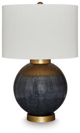 Leasing Furniture - Ashley Furniture - Adara Lighting - Metal Table Lamp (1/CN) / Blue/Gold Finish - L207564
