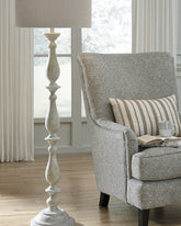 Leasing Furniture - Ashley Furniture - Bernadate Lighting - Poly Floor Lamp (1/CN) / Whitewash - L235341