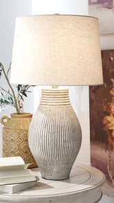 Leasing Furniture - Ashley Furniture - Layal Lighting - Table Lamp (Set of 2) / Beige - L235634X2
