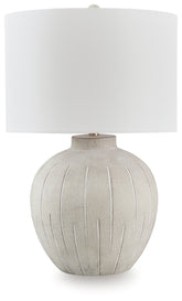 Leasing Furniture - Ashley Furniture - Calbert Lighting - Poly Table Lamp (1/CN) / Warm Gray - L235824