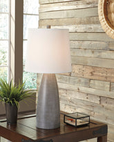 Leasing Furniture - Ashley Furniture - Shavontae Lighting - Poly Table Lamp (Set of 2) / Gray - L243004