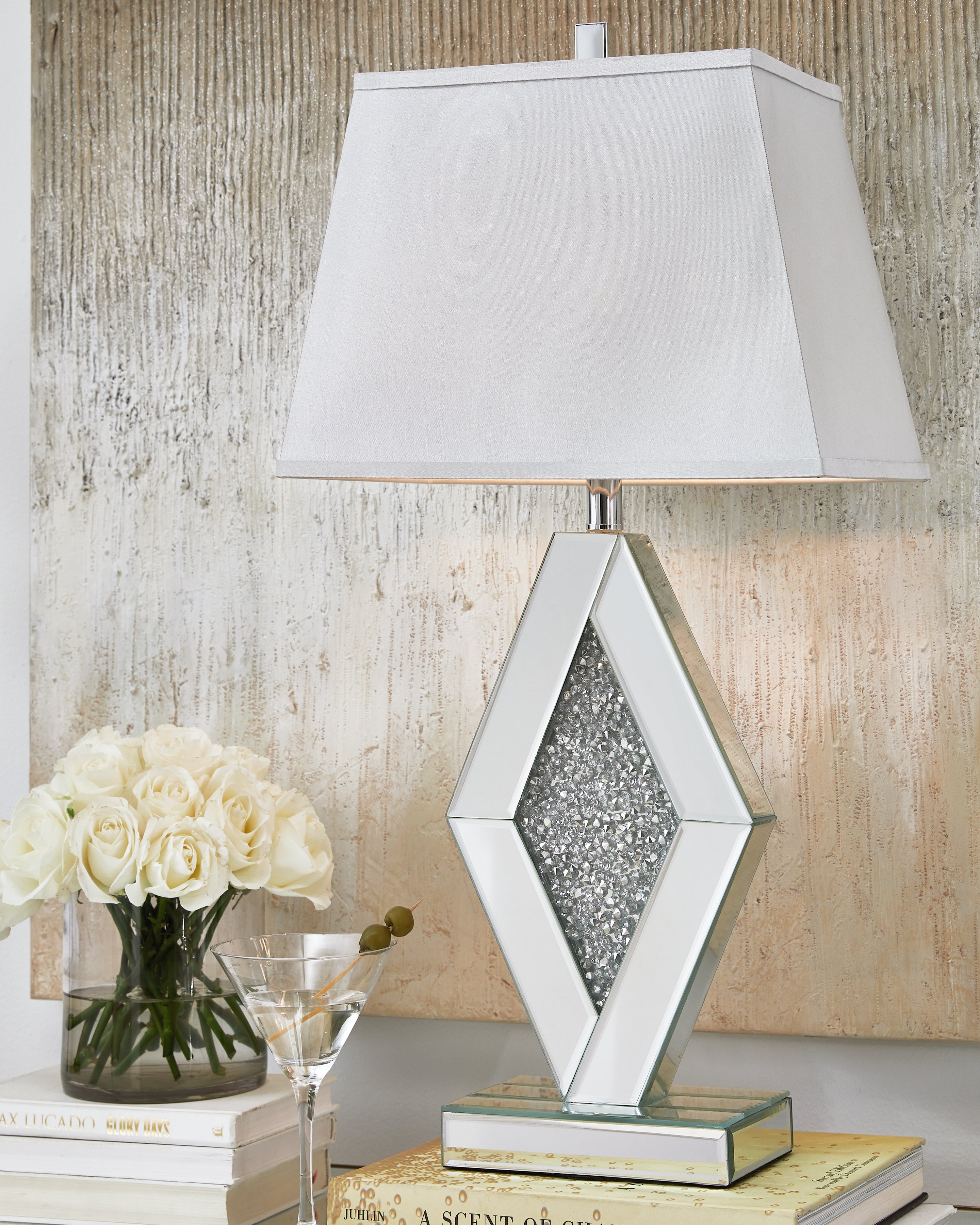 Leasing Furniture - Ashley Furniture - Prunella Lighting - Table Lamp (Set of 2) / Silver Finish - L429034X2