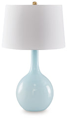 Leasing Furniture - Ashley Furniture - Rylanton Lighting - Glass Table Lamp (1/CN) / Aqua - L430874