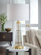 Leasing Furniture - Ashley Furniture - Bakersboro Lighting - Glass Table Lamp (1/CN) / Clear/Gold Finish - L430884
