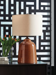 Leasing Furniture - Ashley Furniture - Aaleahya Lighting - Glass Table Lamp (1/CN) / Rust - L430904